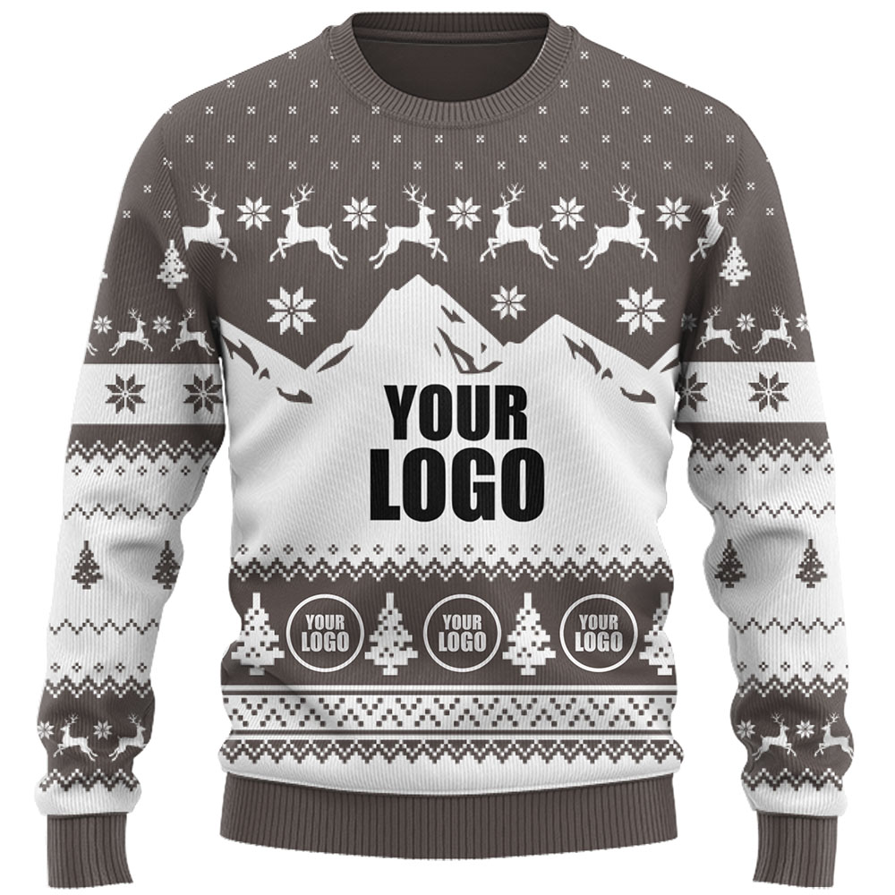 Custom Mountain Logo Ugly Christmas Sweater Live Preview 4